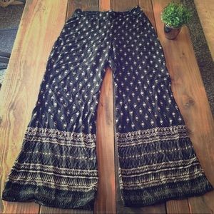 Stretch waist bohemian printed pants
